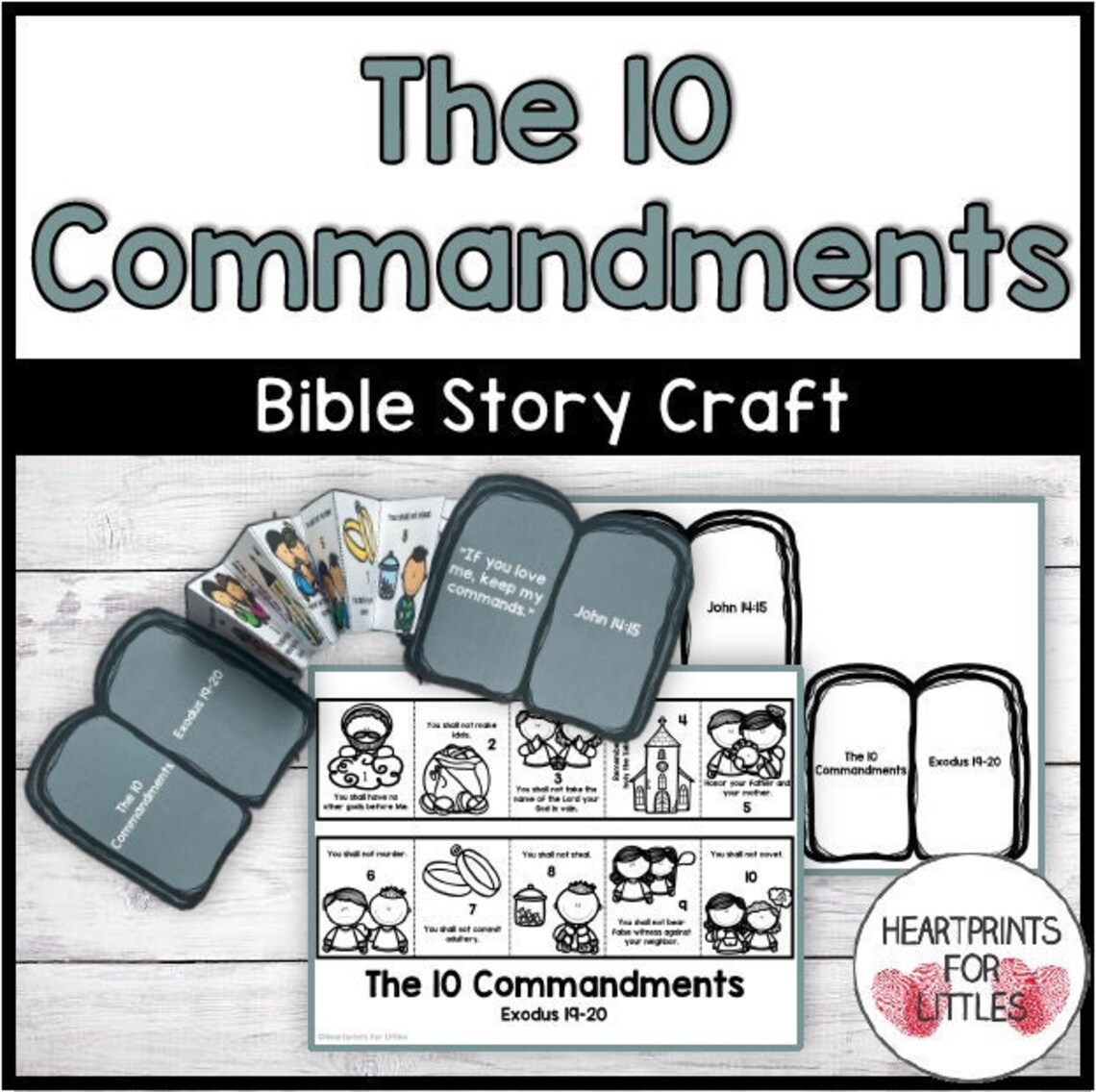 The 10 Commandments Bible Craft, Sunday School Activity and Craft ...
