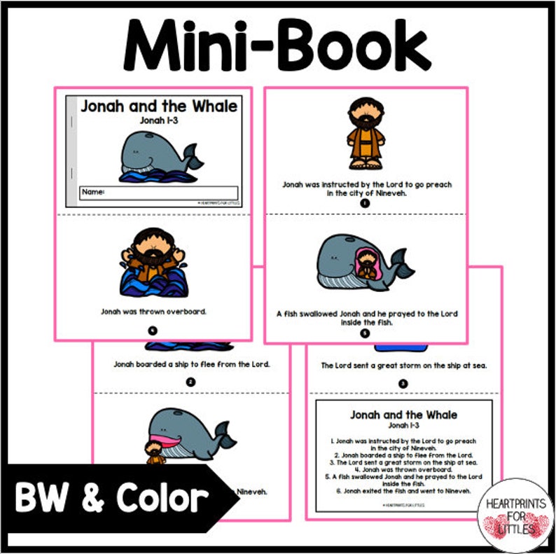 Jonah and the Whale Bible Story Sequencing Activities for Kids ...