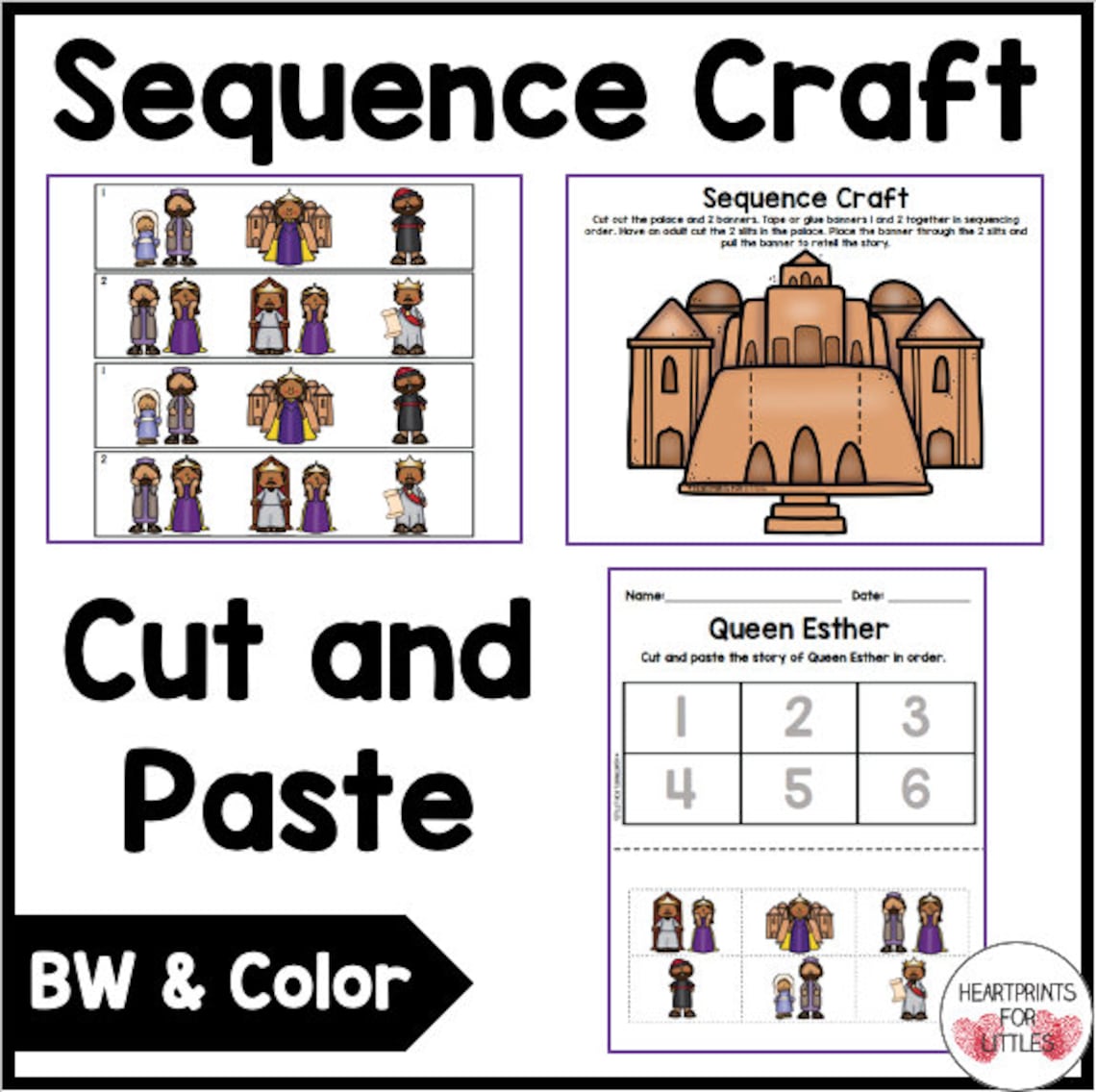 Queen Esther Bible Story Sequencing Activities for Kids Etsy