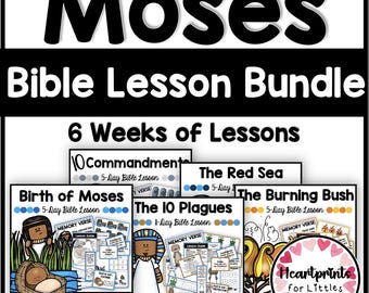 Lot de leçons bibliques sur Moïse, activités et travaux manuels (téléchargement numérique)