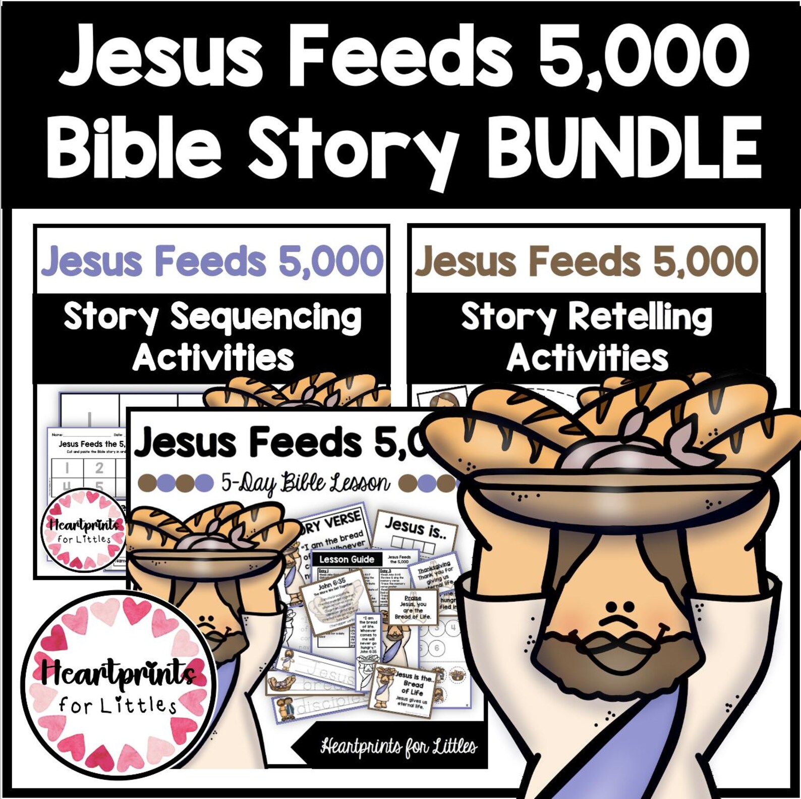 Jesus Feeds 5000 Bible Story Activities Bundle (digital Download) - Etsy