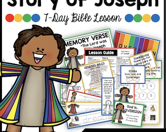 Story of Joseph 7-Day Bible Lesson, Homeschool & Sunday School Activities (Digital Download)