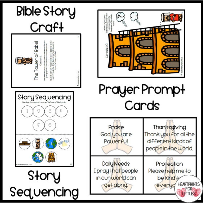 Tower of Babel 5-Day Bible Lesson Sunday School Lesson Homeschool Activities