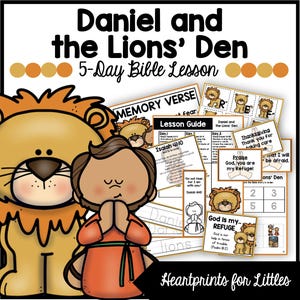 Daniel and the Lions&#39; Den Bible Lesson, Homeschool & Sunday School Activities (Digital Download)