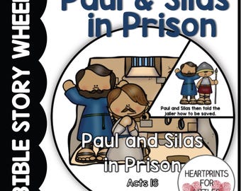 Atividade com roda da história bíblica de Paulo e Silas para a Escola Dominical (Download Digital)