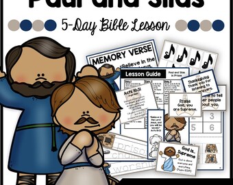 Paul and Silas Bible Lesson, Acts 16, Homeschool & Sunday School Activities (Digital Download)