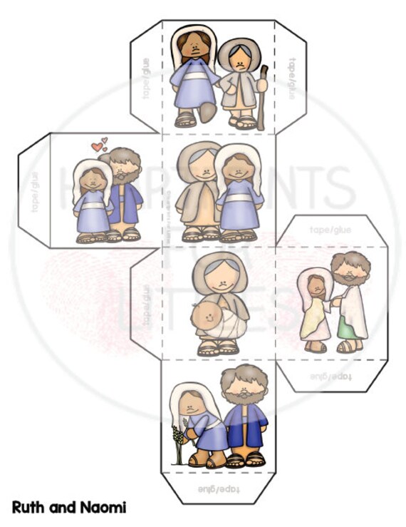 Ruth and Naomi Bible Story Cube, Bible Game, Bible Craft, Sunday School  Activity, Homeschool - Etsy