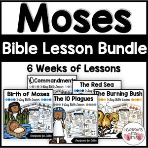Moses Bible Lessons, 6 Weeks of Moses Activities for Kids, Moses Crafts, Homeschool Printables, Sunday School Lessons