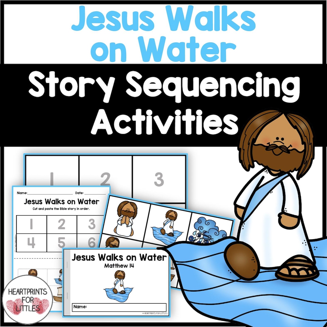 Jesus Walks on Water Bible Story Sequencing Activities (digital ...