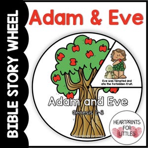 Adam och Eva bibelberättelsehjul, Edens lustgård, bibelpyssel, söndagsskoleaktivitet
