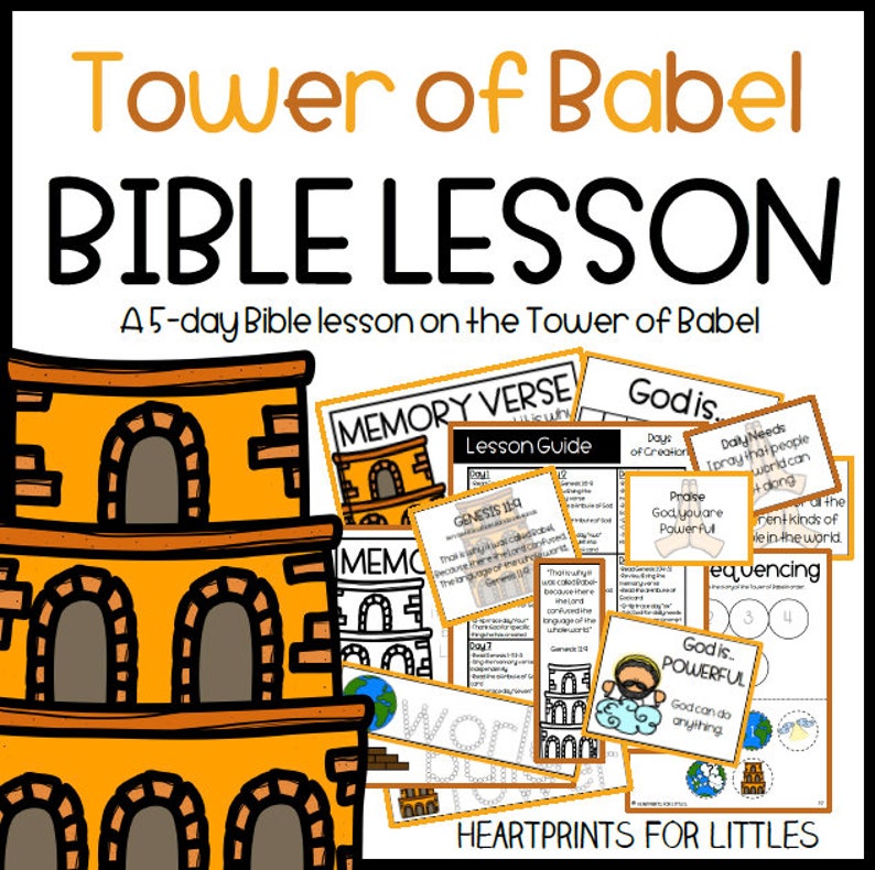 Tower of Babel 5-Day Bible Lesson Sunday School Lesson Homeschool Activities