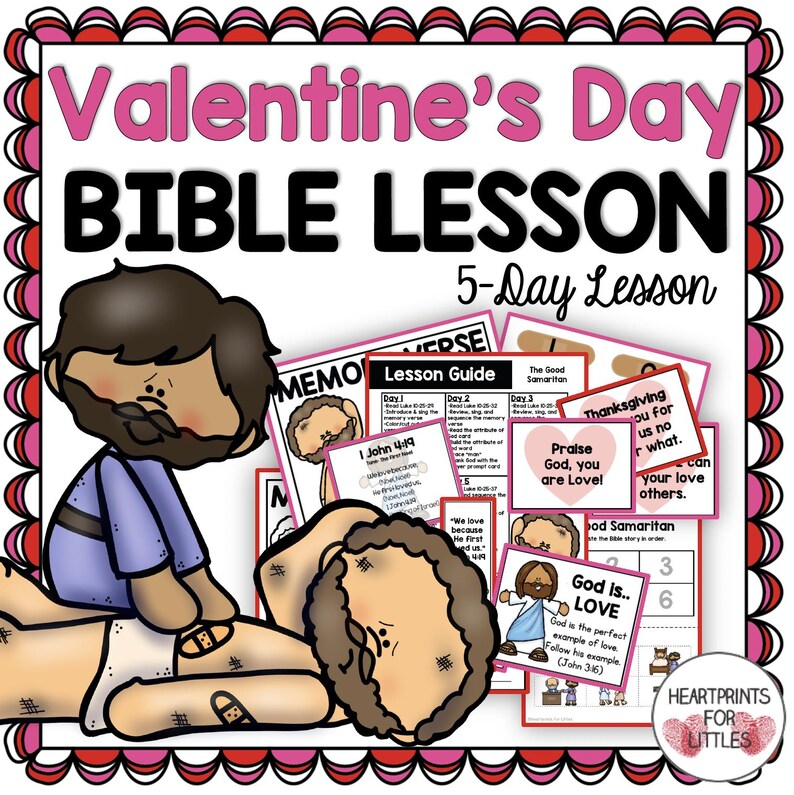 The Parable of the Good Samaritan Bible Lesson, Valentine's Day Bible Lesson, Bible Craft, Sunday School Lesson, Luke 10:25-37 image 1