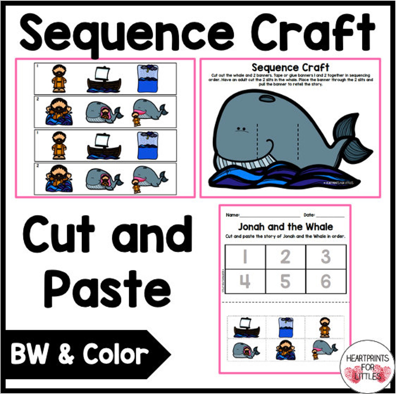 Jonah and the Whale Bible Story Sequencing Activities for - Etsy
