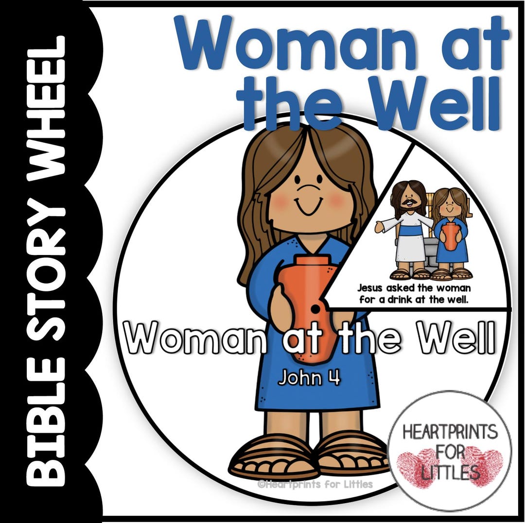 Jesus and the Samaritan Woman at the Well Bible Story Wheel, Sunday ...