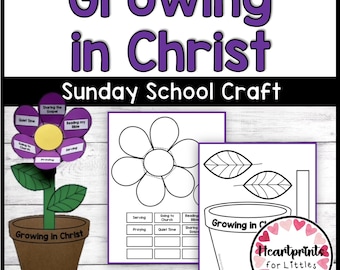 Growing in Christ Craft, Bible Activity, Sunday School, Christian Kids Printable