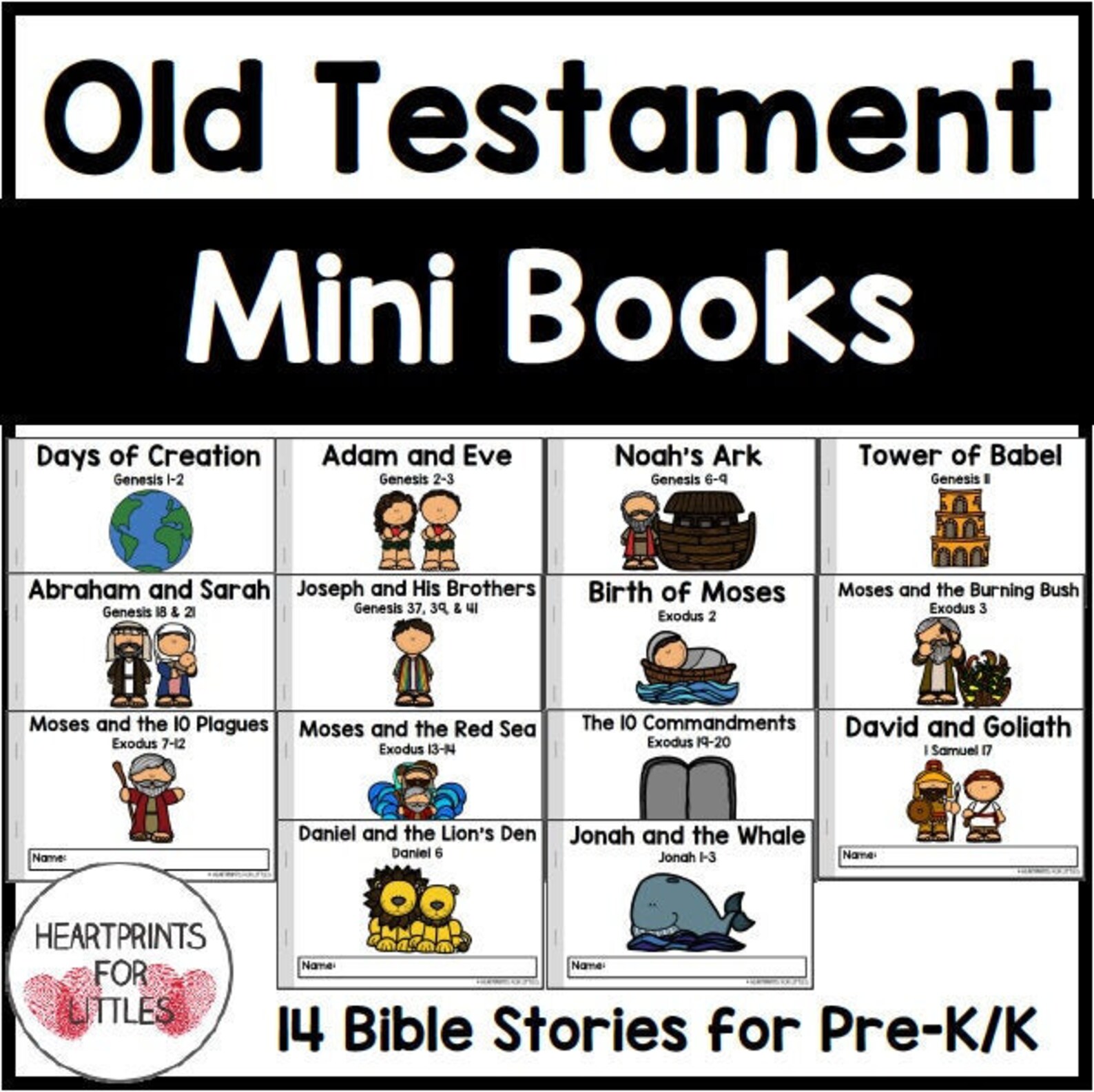 Old Testament Mini Books 14 Mini Readers Bible Stories for Etsy
