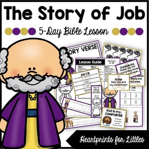 The Story of Job 5-Day Bible Lesson, Job 1-2, Homeschool Activities, Sunday School Lesson