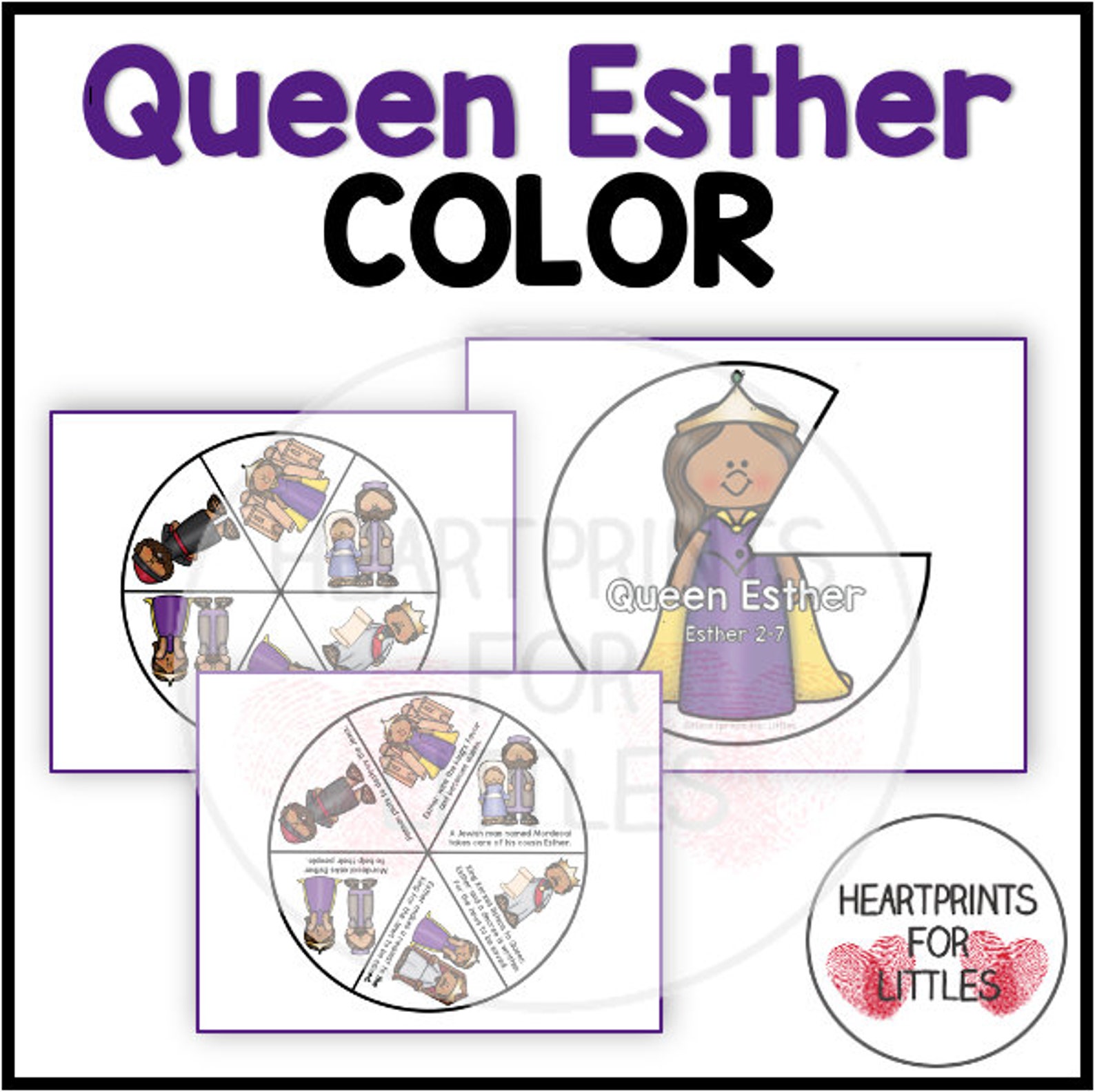 Queen Esther Bible Story Wheel Esther 27 Bible Story Craft Etsy