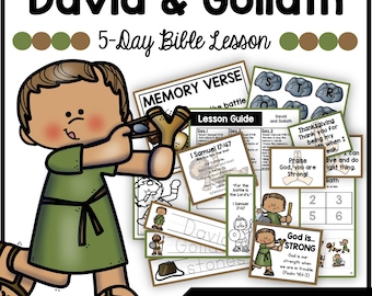 David and Goliath Bible Lesson, 1 Samuel 17, Homeschool & Sunday School Activities (Digital Download)