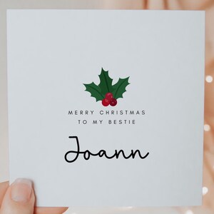 Frohe Weihnachten Karte, Weihnachtskarte für Tochter Schwester Sohn Bruder Frau Mann Freund Bester Freund, minimale personalisierte Weihnachtsgeschenk
