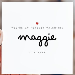 Feliz día de San Valentín, tarjeta de San Valentín para siempre, tarjeta de San Valentín para mamá, papá, hija, familia, regalo de amor de San Valentín personalizado minimalista