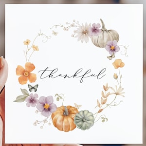 Cartão de saudação de coroa de agradecimento, cartão de feliz ação de graças para esposa, marido, amigos, melhor amigo, família, cartão de presente de Natal personalizado minimalista 3