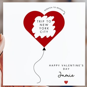 Happy Valentines Day Balloon kerstkaart, Bestie Valentines Card voor vrouw echtgenoot vriend beste vriend familie, minimaal gepersonaliseerd cadeau