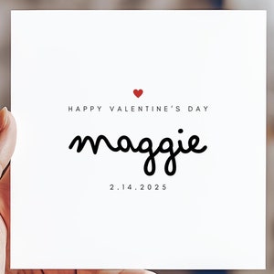 Happy Valentines Day datum kerstkaart, Bestie Valentines Card voor vrouw echtgenoot vriend beste vriend familie, minimaal gepersonaliseerd liefdescadeau