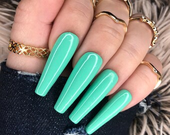 Mint Acrylic Nails Etsy