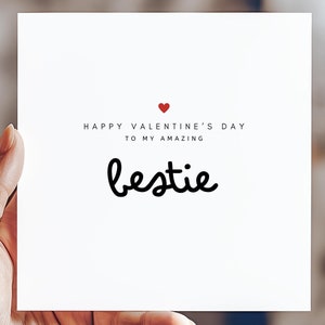 Tarjeta de felicitación del día de San Valentín, tarjeta de San Valentín para tu mejor amiga, esposa, esposo, amiga, mejor amiga, familia, regalo de amor personalizado minimalista