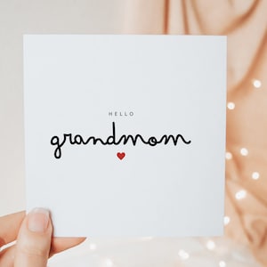 Tarjeta de felicitación "Hola abuela", anuncio sorpresa de embarazo, anuncio de bebé, tarjeta de felicitación para bebé