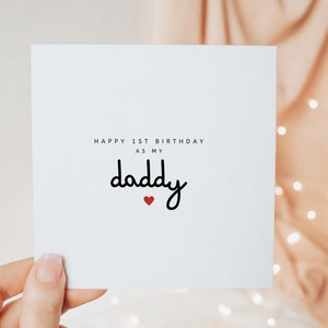 Gelukkige 1e verjaardag als mijn vader, eerste verjaardag als mijn vader, kaart voor vader van baby van dochter, zoon, schattige minimale gepersonaliseerde aandenken
