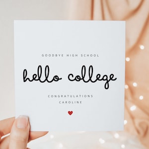 Tarjeta de graduación de secundaria personalizada, regalo para hijo, hija, sobrina, sobrino, nieto, felicitaciones, adiós, escuela secundaria, hola, universidad