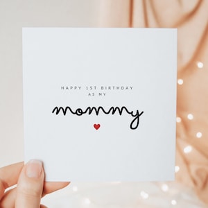 Alles Gute zum Geburtstag als meine Mama, Erster Geburtstag als meine Mama, Karte für Mama vom Baby vom Tochter Sohn, niedliche minimale personalisierte Andenken