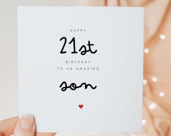Biglietto Di Compleanno Personalizzato 21 ° Figlio Nipote Godson Nipote Fratello Amico 326172702241 - Foto 5