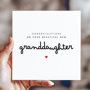 Herzlichen Glückwunsch zu Ihrer schönen neuen Enkelin Karte, neue Eltern Neugeborene Karte, Schwangerschaft Karte, Willkommen Baby personalisierte Geschenk
