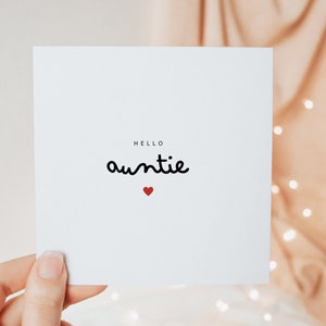 Carte de voeux faire-part de bébé bonjour tante, carte de voeux Bonjour tante, faire-part de grossesse surprise, faire-part de bébé, carte de bébé