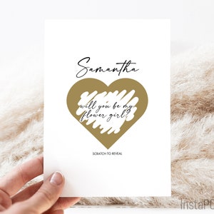Carte de proposition de mariage personnalisée minimale, carte de mariage à gratter coeur surprise, carte de voeux personnalisée, faire-part de mariage