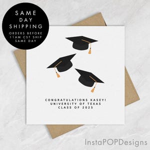 Cartão de formatura personalizado, cartão de presente de formatura, cartão de felicitações feito à mão para a turma de 2025