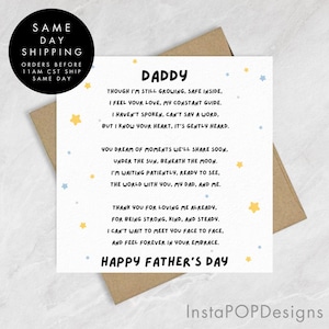 Tarjeta personalizada para el primer día del padre, tarjeta del día del padre para un bebé, tarjeta para él, tarjeta para papá, tarjeta del día del padre.