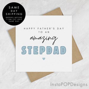 Gepersonaliseerde Happy Father's Day-kaart, kaart voor hem, vaderkaart, vaderdagkaart, geweldige stiefvaderkaart, kaart voor stiefvader