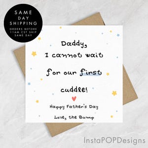 Tarjeta personalizada para el primer día del padre, tarjeta del día del padre para un bebé, tarjeta para él, tarjeta para papá, tarjeta del día del padre.