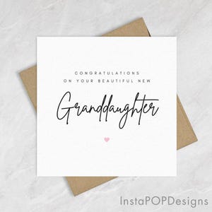 Félicitations pour votre magnifique carte de petite-fille, nouveau-né pour parents, faire-part de grossesse, cadeau personnalisé de bienvenue pour bébé