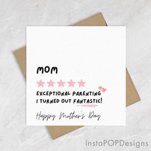 Carte de fête des mères personnalisée, nouvelle carte de maman, cadeau de future maman, mère 5 étoiles, cadeaux pour maman de fille soeur mère