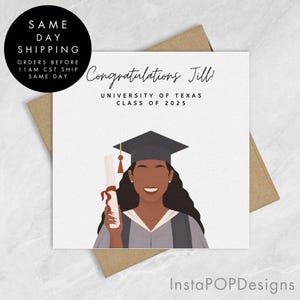 Personalized Graduation Card, Graduation Gift Card Gift, Handmade Greeting Card Class of 2025