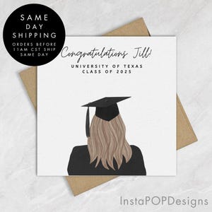 Carte de remise de diplôme personnalisée, carte-cadeau de remise de diplôme, carte de voeux faite main promotion 2025