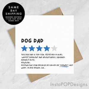 Tarjeta personalizada para papá de perro, tarjeta del Día del Padre para papá de perro, tarjeta para él, tarjeta divertida para papá de perro, tarjeta para amantes de los perros, tarjeta del Día del Padre