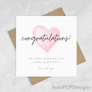 Carte personnalisée de félicitations de mariage pour mari et femme, cadeau d'amour de mariage pour monsieur et madame, cadeau de mariage pour couple d'amis
