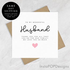 Tarjeta personalizada del Día del Padre, para esposo, papá, sencilla