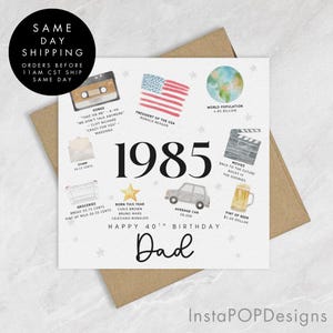 Personalized 40th Birthday Card, Dad 40th Birthday Card, 40th Birthday for Husband, Fortieth Birthday for Dad, Him, Husband, Uncle